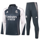 Conjunto Agasalho Treino Real Madrid 24/25 - Cinza e Branco