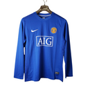 Camisa Manchester United III 2008/2009 Manga Longa - Retrô - Azul