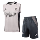 Conjunto Real Madrid Treino Regata 24/25 - Cinza Claro