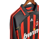 Camisa Milan I 2006/2007 Manga Longa - Retrô - Preto e Vermelho