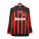Camisa Milan I 2006/2007 Manga Longa - Retrô - Preto e Vermelho
