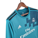 Camisa Real Madrid III 2017/2018 Manga Longa - Retrô - Azul