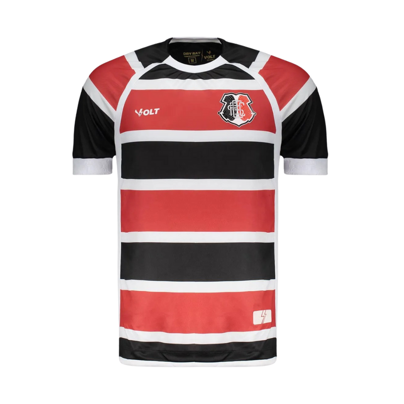 Camisa Santa Cruz I 25/26 -Torcedor Masculina - Listrado em Preto Vermelho e Branco