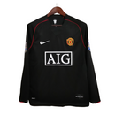 Camisa Manchester United II 2007/2008 Manga Longa - Retrô - Preta