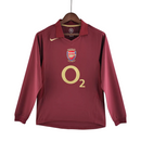 Camisa Arsenal I 2005/2006 Manga Longa - Retrô - Vinho